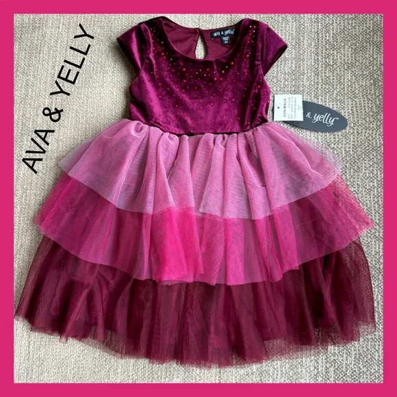 ava & yelly skater dress Ava & Yelly Tween Ruffle Skater Dress Royal Blue